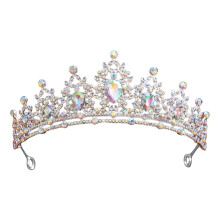 Queen Crystal Tiara for Women & Girls – Gold/Silver Crown with White Rhinestones, Compatible with Bridal, Wedding, Birthday & Princess Themes