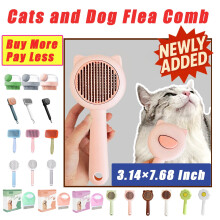 Pet Hair Comb,Professional Grooming Tool for Dogs and Cats,Self-Cleaning Feature,Stainless Steel Needle Teeth,for Grooming Long and Short Haired Pets