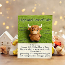 Highland Cow Pocket Hug Ornament - Embrace and Hope Theme