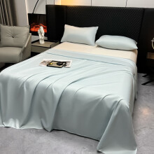 1 Pcs Solid Color Cooling Bed Sheet, Silk-Like Fade Resistant Flat Sheet Top Sheet Luxury Bedding for Hot Sleeper and Night Sweats, Queen Size