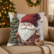 Juego de 2 fundas de almohada decorativas navideñas de algodón con