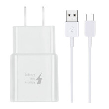 Adaptiv snabbladdande väggladdare och 1,5 meter lång USB typ C-kabel, kompatibel med de flesta smartphones (svart)