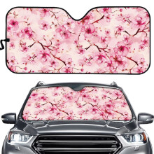 Cherry Blossom Car Shade for Front Windows – Washable, Foldable Sun Shade Compatible with Most Cars