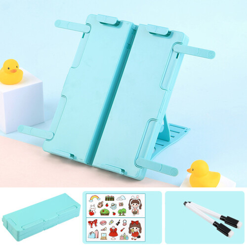 (Green) Student Pencil Case w/ Stand, Large Capacity, Eco-Friendly 1