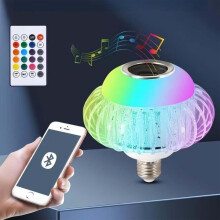 Bluetooth RGB Music Light Bulb, Color-Changing Smart Bulb with Built-in Speaker and Remote Control
