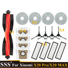 For Robot Vacuum Cleaner X20 Max/X20 Pro/D109GL/D102GL Accessories Main Side Brush HEPA Filter Mop Cloth Dust Bag