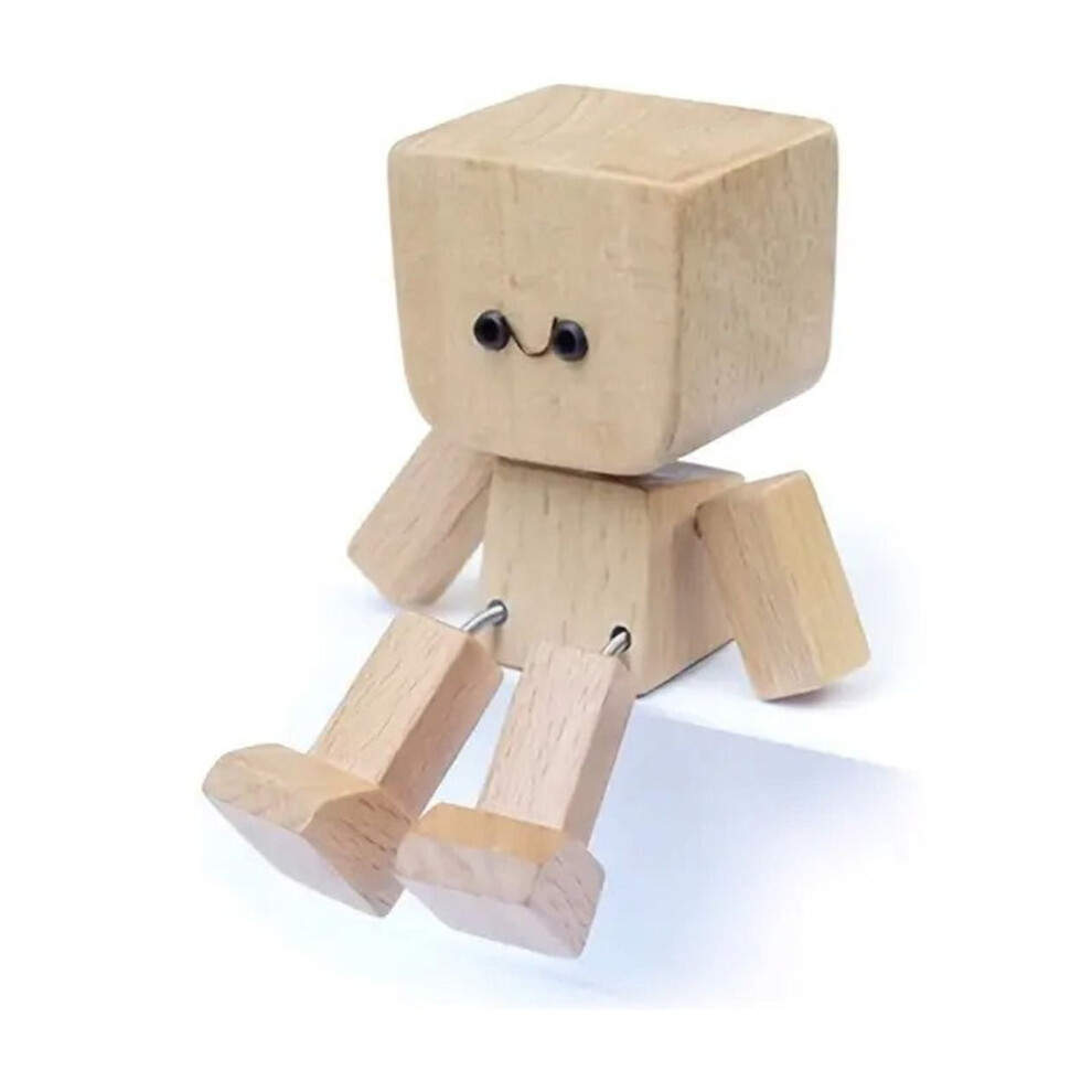 Shaking Wooden Man Figurine For Car Dashboard Â Handmade, 12Pcs Magnetic Expressions, Funny Wood Car Ornament & Desktop Decor 9101399516187