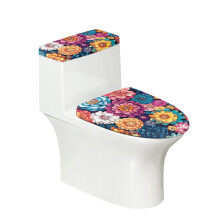 Toilet Cozy Set Datura Motif 2 pcs Soft Household Lid Cover