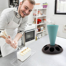 Plastic Piping Bag Holder Stand with 8 Nozzle Slots Cake Decorating Tool Frosting Tip Organizer Baking Accessory
