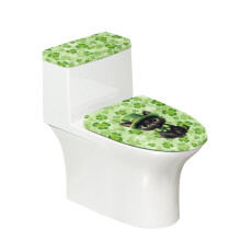 Clover Cat Pattern Round Toilet Lid Dust Covers 2-Pack