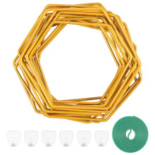 18Pcs Rustproof Metal Climbing Chain Trellis Kit with Hooks – Hexagonal Wall Hanging Vine Support for Indoor/Outdoor, Compatible with All Standard