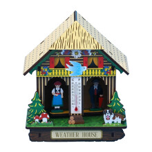 Weather House traditionele houten wandbarometer met temperatuur- en vochtigheidssensor