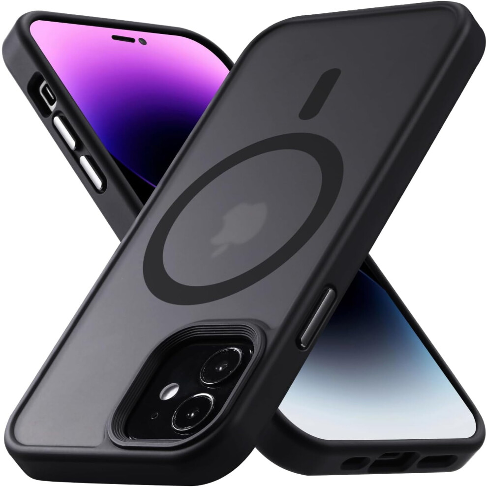 Strong Magnetic Case For Iphone 12/12 Pro, Magsafe Compatible, Shockproof & Matte Black 9401284790105