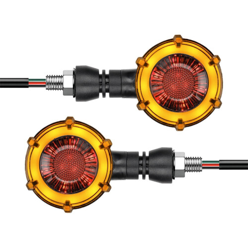 Retro Style Motorcycle Turn Signal Light with Sequential Rotating Effect