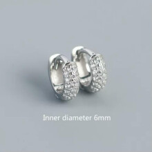 925er Sterlingsilber CZ Huggie Creolen 6 mm