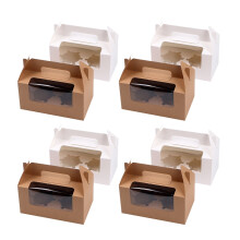 Masteelf EcoFriendly Paper Cupcake Boxes for Storing Cake Perfect for Parties and Events Multi Color 2 Compartment