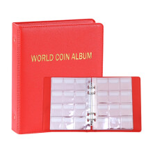 Pocket Banknote Album Red Double-Sided Clear Holders 2 Sizes