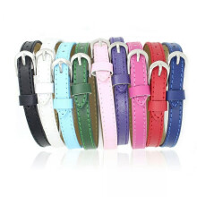 10 Mixed Color Genuine Leather Bracelet Wristband Fit 8mm Slide Charm DIY Name