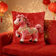 Chinese Pillow Covers of New Year,17.7x17.7 Inches Decorative Pillow Cases With Soft Fabric Hidden Zipper For Home Decor