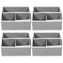 LIFKOME Foldable Drawer Organizer Bins for Underwear Socks and Baby Clothes in Grey Nonwoven Fabrics 6 Pieces