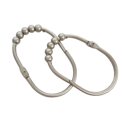 Duschvorhanghaken, 12 Stück/Set, breite Gleitringe, oval, robust