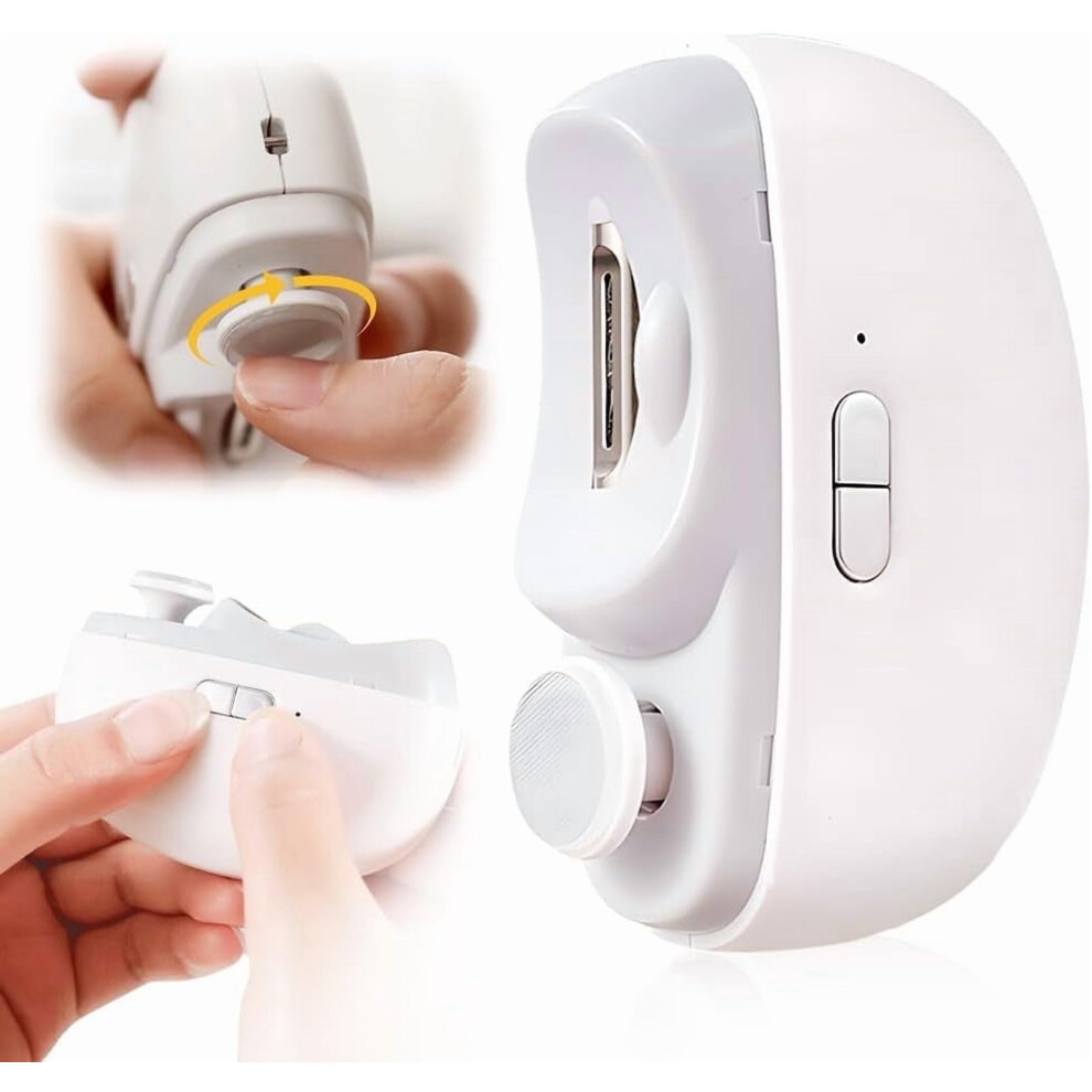 Electric Nail Clipper and Polisher for Adults Seniors White