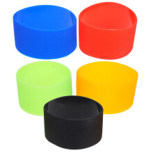 Back to School 5pcs Cup Covers for Drinks Silicone Green Heat Insulation for Users of Hot or Cold Beverages