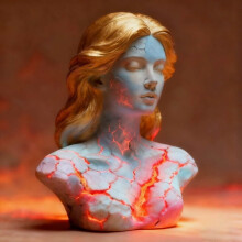 Blazing Maiden Figurine Red Flame Girl LED Ornament
