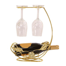 Tabletop Metal Wine Racks & Stemware Holder Holds 1 Bottle and 4 Glasses Freestanding Countertop Wine Glass Display Rack
