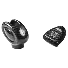Cache-Pommeau de Levier de Vitesse en Fibre de Carbone Véritable pour  Cooper F54 F55 F56 F57 F60, Noir avec Interrupteur de Démarrage