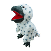 Plush Parrot Hand Puppet, 13.8", Movable Mouth, Multi-Color Bird Puppet for Kids' Role Play & Teaching