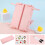 (Pink) Student Pencil Case w/ Stand, Large Capacity, Eco-Friendly 4