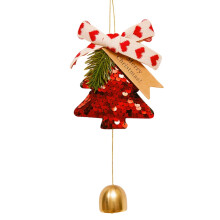 YFTDEF Red Sequins Christmas Tree Ornament, 7.08x3.14in Flock Car-Mounted Pendant, Reusable Indoor/Outdoor Holiday Decor Gift