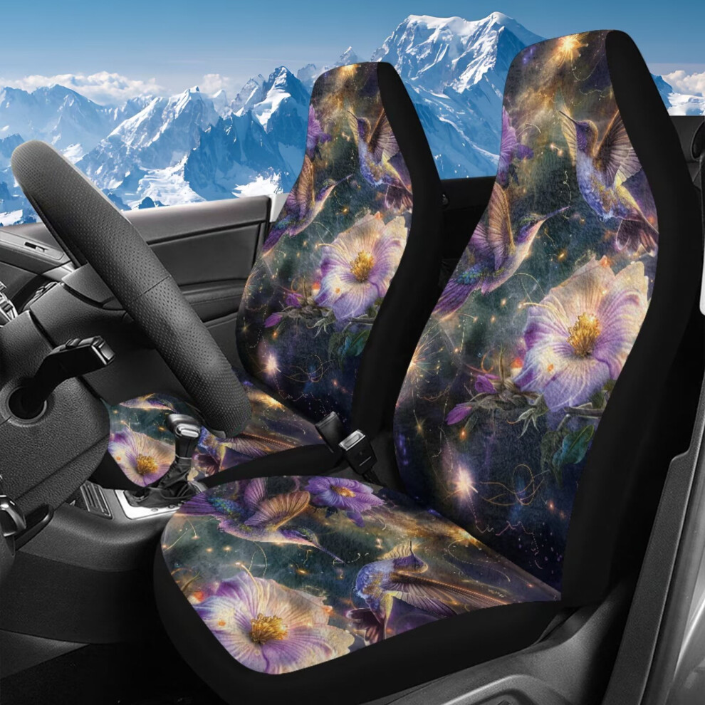 Hummingbird Car Seat Covers, High-Back Bucket Style, 2-Pack, Compatible With Most Cars & Suvs Purple 9426043745943