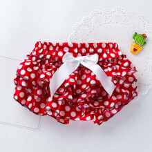 Nrmvnmi Newborn Toddler Baby Cotton Ruffle Casual Briefs Bowknot Decor Elastic Waist Briefs Underwear