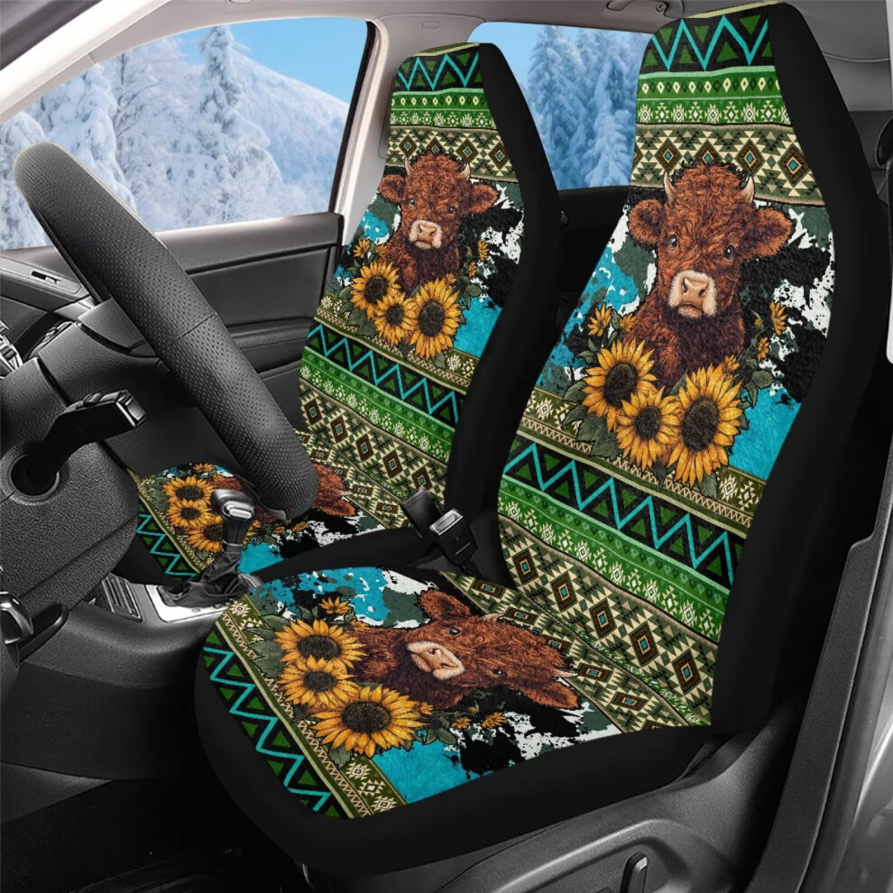2-Pack Breathable High-Back Car Seat Covers Â Tribal/Aztec Design, Compatible With Auto Seats Coral 9122141101192