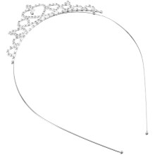 1Pcs Girls Rhinestones Silver Heart Shaped Crown Headband Tiara For Flower Girl