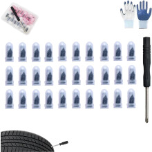 20/40/60PCS Screw-in Tire Repair Kit with Plugs, Portable Heavy-Duty Kit with Box & Screwdriver – Compatible with Car/Motorcycle/Truck