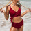 Women's High Waisted Bikini Set - Solid Colour, Tummy 1