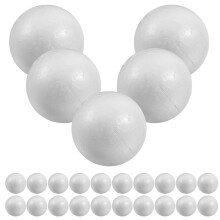Bolas de espuma brancas, 25 unidades, 2,4 polegadas de diâmetro.