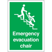 Emergency Evac Chair Location Sign Safety Signs First Aid Signs First Aid Equipment Signs Metal (Aluminum) Size: 8 x 12 inch