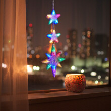 Zonao Christmas Window Lights, Battery-Powered LED Sucker Lamp for Indoor/Outdoor Decor, Compatible with Xmas Tree & Fireplace