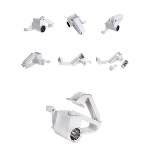 1Set Cheese Shredder Handheld Cheese Grinder White Plastic Stainless Steel Kitchen Use 1