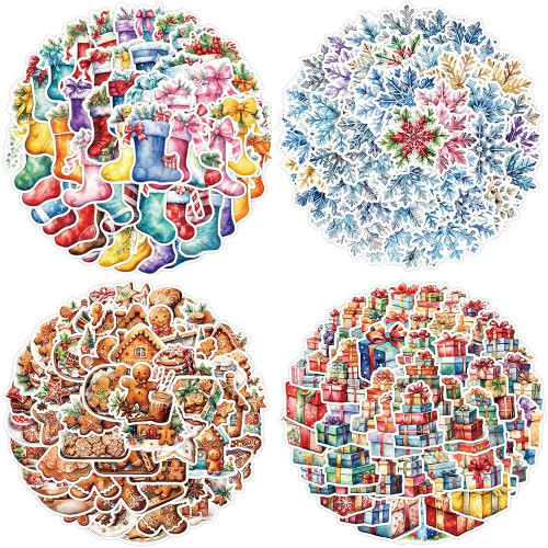 Nordic Style Christmas Stickers 50-Pack 1
