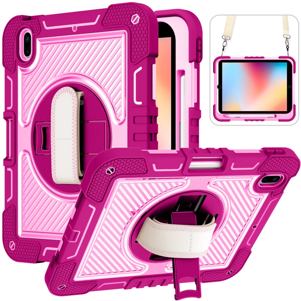 Tech Circle Compatible With Ipad Mini 5/4/3/2/1 7.9" Case Â Shockproof Rugged Cover With Rotating Kickstand & Adjustable Strap, Rose 9097180872320