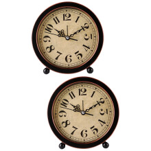 Set of 2 Household Clock Retro Alarm Nightstand Decor Kids Boys Travel