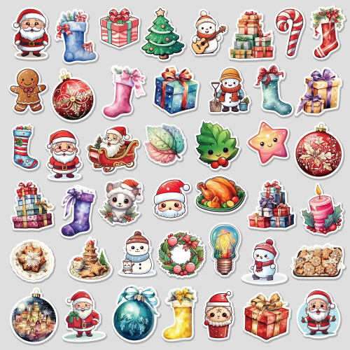 Nordic Style Christmas Stickers 50-Pack 2