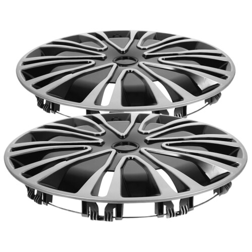 BESTONZON2pcs Κάλυμμα Ζάντας Διακοσμητικό Ασημί PP Στρογγυλό Σχέδιο για Καθημερινή