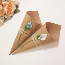 50Pcs Paper Flower Bouquet Kit Cone Shape for Diy Wrapping and Holding Confetti 11.8x2.8x0.4in