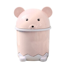 Mini poubelle en plastique en forme d'ours mignon avec couvercle basculant – Poubelle de bureau/de comptoir pour la maison, le bureau, la cuisine,